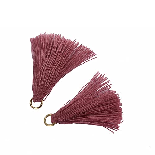 SHTGOI 100 Stück Bunt Mini Quasten 3cm Klein Troddel Handgemachte Baumwolle Troddeln Tassel Anhänger für DIY Handwerk Schmuck Souvenir Zubehör Schlüsselanhänger Lesezeichen Armbänder Tiefes Taupe von SHTGOI