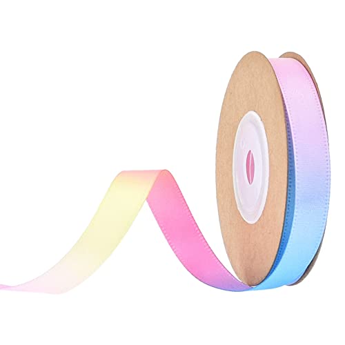 SHTGOI 18m Satinband 10mm Breit Regenbogen Band Satinbänder Seidenband Geschenkband Dekoband Schleifenband Stoffband Zierband für Hochzeit Valentinstag Deko Blumen Geschenkverpackung von SHTGOI