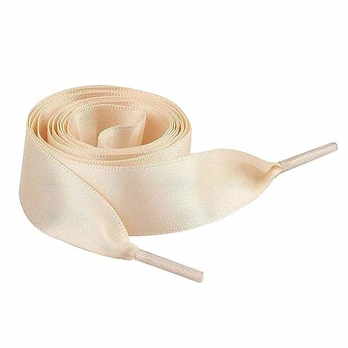 SHTGOI 2 Paar Satin Schnürsenkel Weiche Seide Schuhbänder 2cm Breit Universeller Flache Schnürsenkel Bunte Schnüre Ersatz Seidenschnürsenkel für Sportschuhe Laufschuhe Bergschuh 120cm Kurkuma von SHTGOI