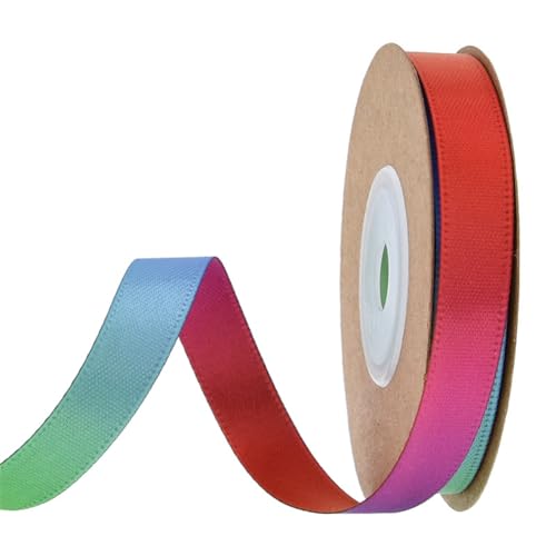 SHTGOI 20 Yard×10mm Regenbogen Geschenkband Schleifenband Doppelseitiges Satin Polyester Band mit Regenbogenverlau für Bastelarbeiten Festivals Hochzeiten Partys Geburtstage Dekoration von SHTGOI