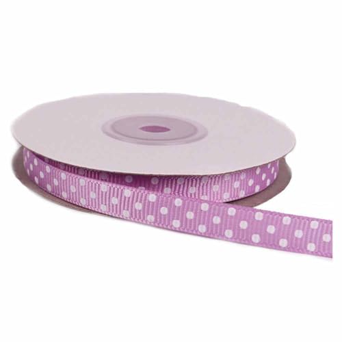 SHTGOI 25 Yards/Rolle Punkte Grosgrain-Band 1cm Breit Gepunktetes Schleifenband/Geschenkband/Dekoband DIY Polka Dot Ripsband Fabric Band für Party Hochzeit Geschenke Blumen Dekoration Hell lila von SHTGOI