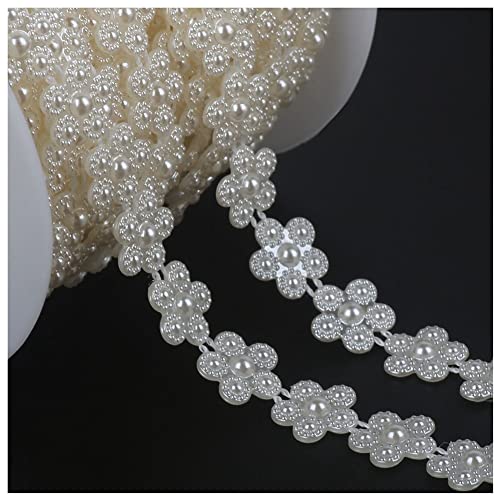 SHTGOI 2m/Rolle 13mm Perlengirlande Künstliche Perlen Kette Perlenkette Perlenband Angelschnur Kunstperlen Girlande für DIY Vorhang Haarschmuck Hochzeit Party Brautstrauß Tisch Deko 10# von SHTGOI