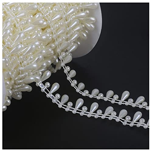 SHTGOI 2m/Rolle 15mm Perlengirlande Künstliche Perlen Kette Perlenkette Perlenband Angelschnur Kunstperlen Girlande für DIY Vorhang Haarschmuck Hochzeit Party Brautstrauß Tisch Deko 12# von SHTGOI