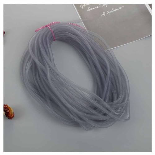 SHTGOI 3 Stück 25m Elastische Mesh Schlauch Basteln 8mm Netz-Rohr Flex Netzschlauch Meterware Kreative Netzschnur DIY Schmuck Zubehör für Schleife Armband Halskette Kränze Handwerk Grau von SHTGOI