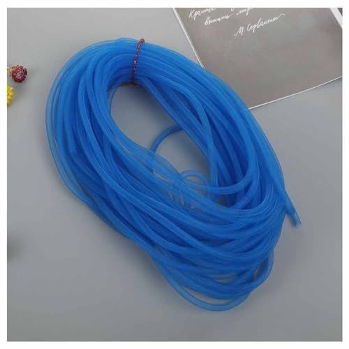 SHTGOI 3 Stück 25m Elastische Mesh Schlauch Basteln 8mm Netz-Rohr Flex Netzschlauch Meterware Kreative Netzschnur DIY Schmuck Zubehör für Schleife Armband Halskette Kränze Handwerk Himmelblau von SHTGOI