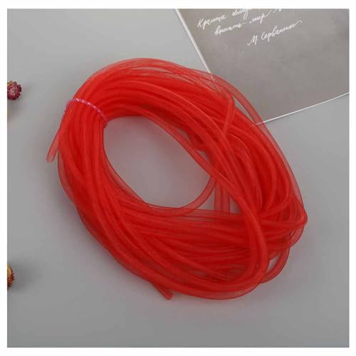 SHTGOI 3 Stück 25m Elastische Mesh Schlauch Basteln 8mm Netz-Rohr Flex Netzschlauch Meterware Kreative Netzschnur DIY Schmuck Zubehör für Schleife Armband Halskette Kränze Handwerk Rot von SHTGOI