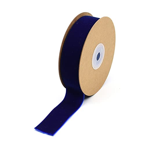 SHTGOI 5 Yard/Roll 25mm Breite Samtband Samtborte Schleifenband Schmuckband Samt Dekoband Geschenkband Zierband für Haarschmuck Kleidung Geschenkbox Dekorationen Blumenverpackung Blau von SHTGOI