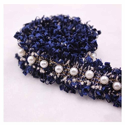 SHTGOI 5 Yard Perlenspitze 2cm Breit Spitzenband Häkelspitze Spitzenborte zum nähen Lace Spitze Trim Band Vintage Spitzenbesatz Kleidung Dekoband für DIY Basteln Tisch und Hochzeit Deko Marineblau von SHTGOI