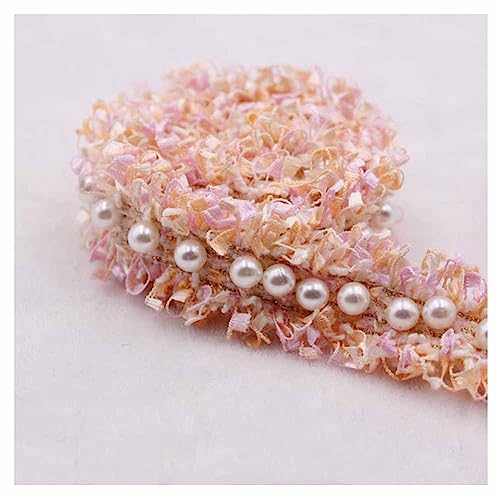 SHTGOI 5 Yard Perlenspitze 2cm Breit Spitzenband Häkelspitze Spitzenborte zum nähen Lace Spitze Trim Band Vintage Spitzenbesatz Kleidung Dekoband für DIY Basteln Tisch und Hochzeit Deko Rosa von SHTGOI