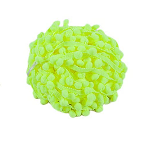 SHTGOI 5 Yards Pomponborte Bommelborte Bommel Fringe Band Fransenborte Pomponband Bommelband Pompom Fransenbesatz Pom Poms Quaste Borte Zierborrte für Kleidung Vorhang Dekoration Gelb 1# von SHTGOI