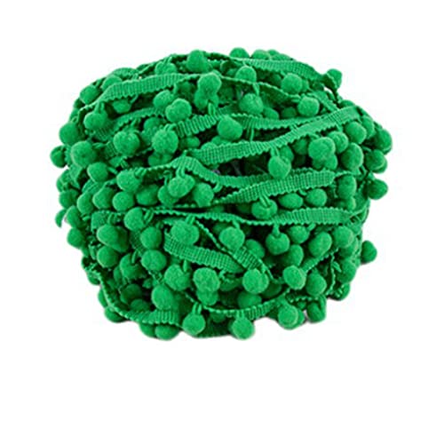 SHTGOI 5 Yards Pomponborte Bommelborte Bommel Fringe Band Fransenborte Pomponband Bommelband Pompom Fransenbesatz Pom Poms Quaste Borte Zierborrte für Kleidung Vorhang Dekoration Grün von SHTGOI