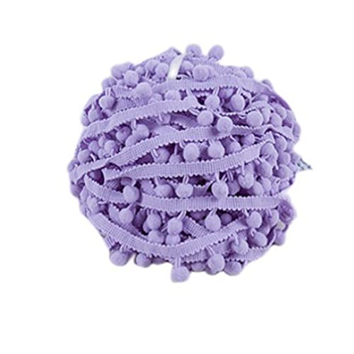 SHTGOI 5 Yards Pomponborte Bommelborte Bommel Fringe Band Fransenborte Pomponband Bommelband Pompom Fransenbesatz Pom Poms Quaste Borte Zierborrte für Kleidung Vorhang Dekoration Helles Lila von SHTGOI