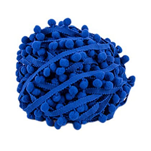 SHTGOI 5 Yards Pomponborte Bommelborte Bommel Fringe Band Fransenborte Pomponband Bommelband Pompom Fransenbesatz Pom Poms Quaste Borte Zierborrte für Kleidung Vorhang Dekoration Königsblau von SHTGOI