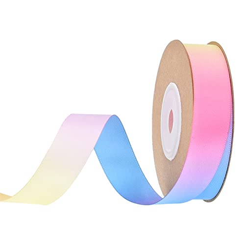 SHTGOI 9m Satinband 15mm Breit Regenbogen Band Satinbänder Seidenband Geschenkband Dekoband Schleifenband Stoffband Zierband für Hochzeit Valentinstag Deko Blumen Geschenkverpackung von SHTGOI