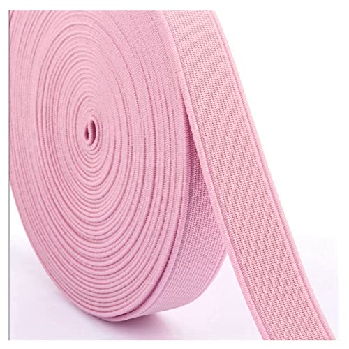 SHTGOI Flache Gummibänder 16m Bunte Elastische Bänder Stretchband zum Nähen Leinwandbindung Verschlüsseltes Gummiband für DIY Handwerk Taillenbänder Bekleidung Schuhherstellung 1.5cm Rosa von SHTGOI