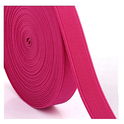 SHTGOI Flache Gummibänder 16m Bunte Elastische Bänder Stretchband zum Nähen Leinwandbindung Verschlüsseltes Gummiband für DIY Handwerk Taillenbänder Bekleidung Schuhherstellung 1.5cm Rosarot von SHTGOI