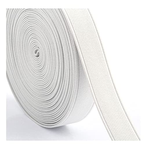 SHTGOI Flache Gummibänder 16m Bunte Elastische Bänder Stretchband zum Nähen Leinwandbindung Verschlüsseltes Gummiband für DIY Handwerk Taillenbänder Bekleidung Schuhherstellung 1.5cm Weiss von SHTGOI