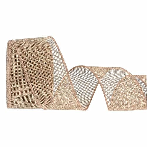 SHTGOI Juteband 10 Yards/Rolle 4cm Breit Natur Bunt Jutegewebe Dekoband Geschenkband Leinenband Stoffband Sackleinen Band Jute Schleifenband für DIY Handwerk Muttertag Hochzeit Party Natürliche# von SHTGOI