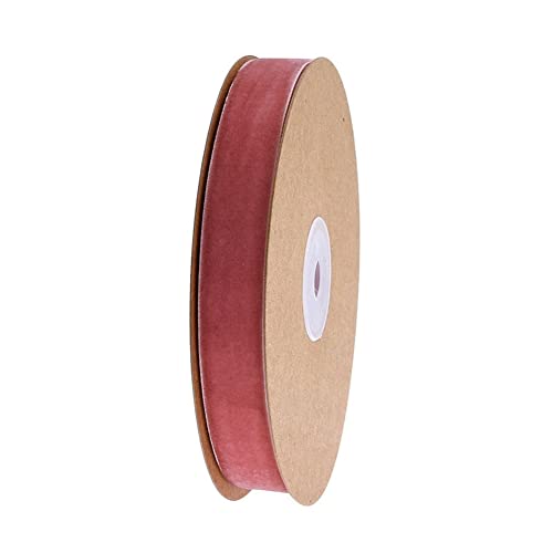 SHTGOI Samtband 10 Meter/Roll Samt Dekoband Einseitiges Satinband 15mm Breite Samtborte Geschenkband Schleifenband Samtbänder für Basteln Geschenke Verpackung Hochzeit DIY Dekoration Dunkelrosa von SHTGOI