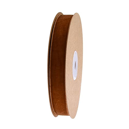 SHTGOI Samtband 10 Meter/Roll Samt Dekoband Einseitiges Satinband 15mm Breite Samtborte Geschenkband Schleifenband Samtbänder für Basteln Geschenke Verpackung Hochzeit DIY Dekoration Kaffee von SHTGOI