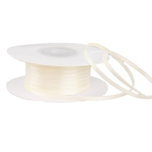 SHTGOI Satinband 3mm 1 Rolle Polyester Stoffband zum Basteln Bunt Satinbänder Doppelseitig Seidenband Gewebe Band Luftballon Band Schleifenband Dekoband für Hochzeit Taufe Geburtstagsgeschenke(20#) von SHTGOI