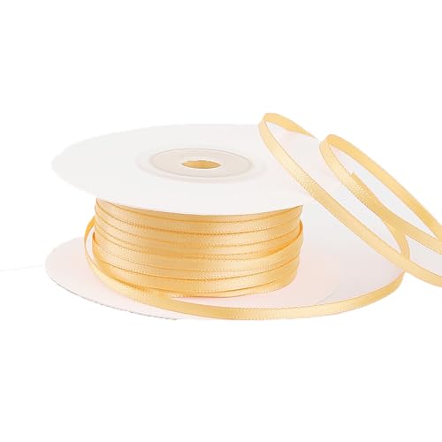 SHTGOI Satinband 3mm 1 Rolle Polyester Stoffband zum Basteln Bunt Satinbänder Doppelseitig Seidenband Gewebe Band Luftballon Band Schleifenband Dekoband für Hochzeit Taufe Geburtstagsgeschenke(32#) von SHTGOI