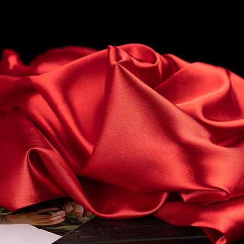 Seiden Satin Stoff 1 Yards *150cm Glitzer Satinstoffe Breit Satin Stoff Meterware aus Polyester für Halloween Hochzeit Abendkleid Kostüme Nähen DIY Bastel Modestoff Dekostoff Kostümstoff von SHTGOI