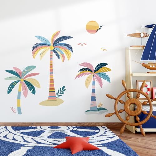 Wandtattoo Palme Baum Wandaufkleber, Tropische Kokospalme Wandsticker, Wanddeko für Babyzimmer Schlafzimmer Wohnzimmer Spielzimmer Kinderzimmer von SHUCHING