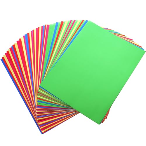 SHUESS 100 Blatt metallisches gemischtes Kartonpapier, Farbfolie, spiegelnd, schimmerndes Papier, 21,6 x 27,9 cm, gemischtes Glitzerpapier, 250 g/m², zum Basteln, Kartenherstellung, Einladungen, von SHUESS