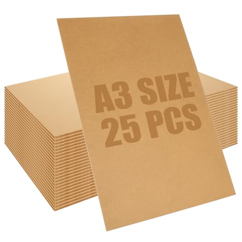 SHUESS MDF-Holzbretter im A3-Format zum Basteln, 3 mm dicke MDF-Platten mit glatter Oberfläche, 42 x 30 cm, mitteldichte Faserplatte, unlackierte Holzplatte, MDF-Platten zum Laserschneiden, Malen, von SHUESS