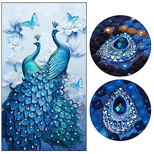 SHUIBIAN Diamond Painting Set 5d Diamant Painting Bilder Full Groß DIY Diamant Malerei Kits für Home Wall Décor, Pfau 40x80cm von SHUIBIAN