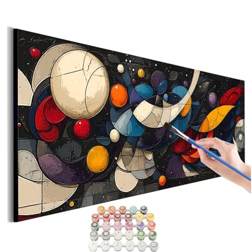 Malen Nach Zahlen Abstrakt Malen Nach Zahlen Erwachsene kinder Geometrie Malen Nach Zahlen ab 10 Jahre Mädchen Paint by Numbers Heimdekoration Geschenke für Männer Frauen (Rahmenlos) 60x120cm M-620 von SHUIYAZI