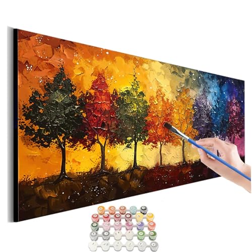 Malen Nach Zahlen Baum Malen Nach Zahlen Erwachsene kinder Farbe Malen Nach Zahlen ab 10 Jahre Mädchen DIY Paint by Numbers Kreativ Heimdekoration Geschenke für Männer Frauen (Rahmenlos) 30x60cm M-315 von SHUIYAZI