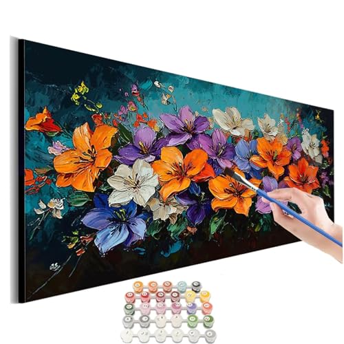 Malen Nach Zahlen Blume Malen Nach Zahlen Erwachsene kinder Farbe Malen Nach Zahlen ab 10 Jahre Mädchen DIY Paint by Numbers Heimdekoration Geschenke für Männer Frauen (Rahmenlos) 90x180cm M-396 von SHUIYAZI