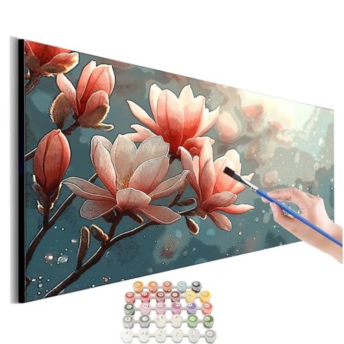 Malen Nach Zahlen Blume Malen Nach Zahlen Erwachsene kinder Hibiskus Malen Nach Zahlen ab 10 Jahre Mädchen DIY Paint by Numbers Heimdekoration Geschenke für Männer Frauen (Rahmenlos) 30x60cm M-398 von SHUIYAZI