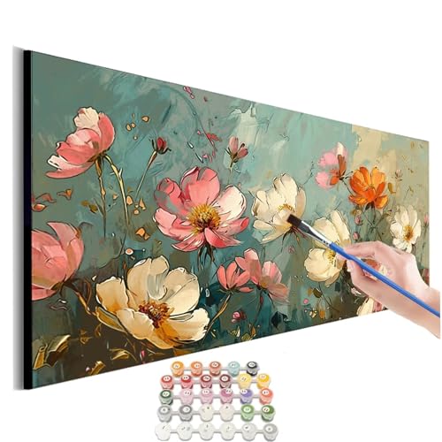 Malen Nach Zahlen Erwachsene Blume Malen Nach Zahlen Himmel Malen Nach Zahlen ab 9 Jahre Mädchen ,Malen Nach Zahlen Kinder Groß DIY Paint by Numbers Bastelset Erwachsene Ohne Rahmen 80x160cm M-305 von SHUIYAZI