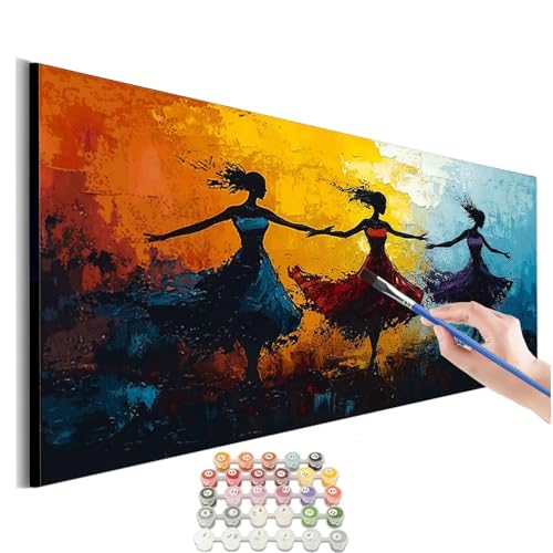 Malen Nach Zahlen Erwachsene Groß Frau Malen Nach Zahlen Tänzer Malen Nach Zahlen Kinder Handgemalt Ölgemälde Paint by Numbers mit Pinseln und Acrylfarben kreativ set für erwachsene 70x140cm M-552 von SHUIYAZI