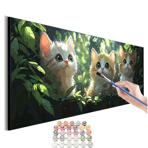 Malen Nach Zahlen Erwachsene Groß Katze Malen Nach Zahlen Tier Malen Nach Zahlen Kinder Handgemalt Ölgemälde Paint by Numbers mit Pinseln und Acrylfarben kreativ set für erwachsene 100x200cm M-334 von SHUIYAZI