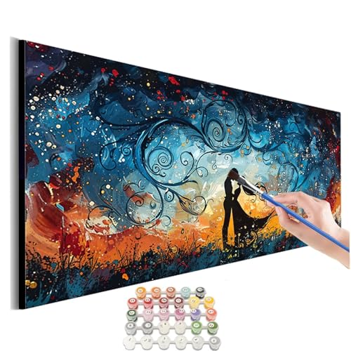 Malen Nach Zahlen Erwachsene Groß Paar Malen Nach Zahlen Liebe Malen Nach Zahlen Kinder Handgemalt Ölgemälde Paint by Numbers mit Pinseln und Acrylfarben kreativ set für erwachsene 100x200cm M-408 von SHUIYAZI