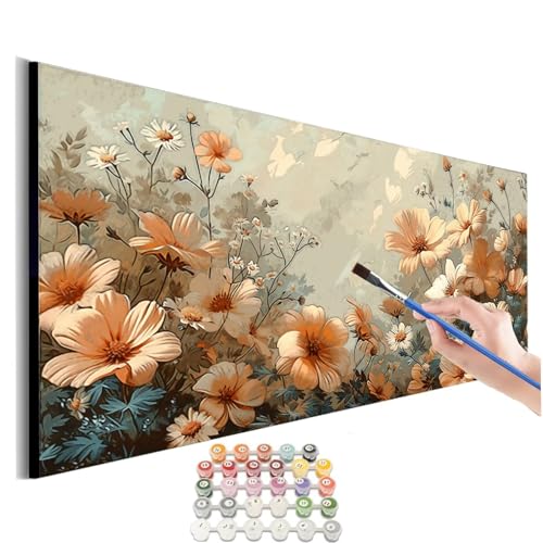 Malen Nach Zahlen Erwachsene Groß Rosa Malen Nach Zahlen Blume Malen Nach Zahlen Kinder Handgemalt Ölgemälde Paint by Numbers mit Pinseln und Acrylfarben kreativ set für erwachsene 70x140cm M-304 von SHUIYAZI