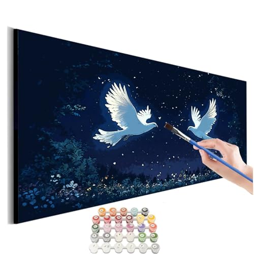 Malen Nach Zahlen Erwachsene Groß Taube Malen Nach Zahlen Vogel Malen Nach Zahlen Kinder Handgemalt Ölgemälde Paint by Numbers mit Pinseln und Acrylfarben kreativ set für erwachsene 100x200cm M-288 von SHUIYAZI