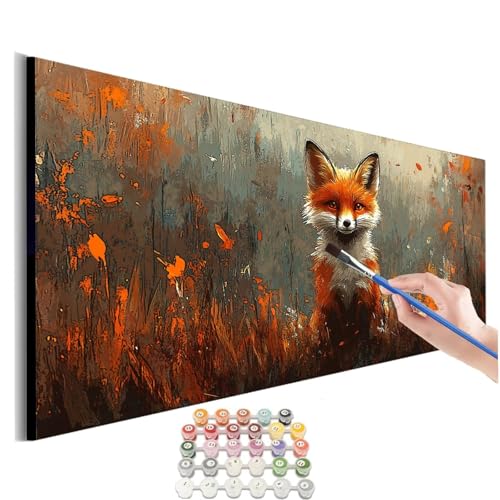 Malen Nach Zahlen Erwachsene Groß Tier Malen Nach Zahlen Fuchs Malen Nach Zahlen Kinder Handgemalt Ölgemälde Paint by Numbers mit Pinseln und Acrylfarben kreativ set für erwachsene 100x200cm M-768 von SHUIYAZI