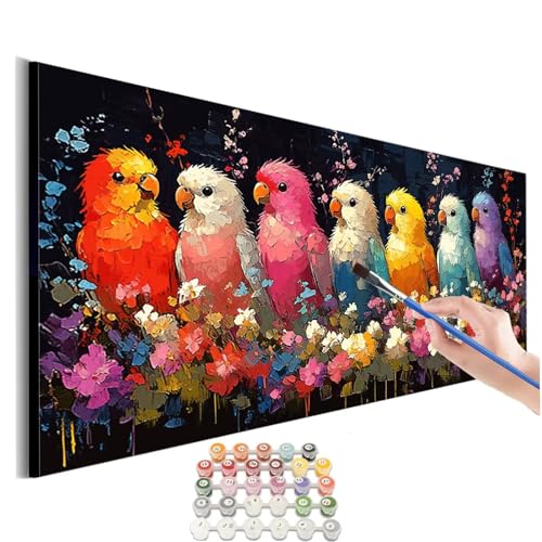 Malen Nach Zahlen Erwachsene Groß Tier Malen Nach Zahlen Papagei Malen Nach Zahlen Kinder Handgemalt Ölgemälde Paint by Numbers mit Pinseln und Acrylfarben kreativ set für erwachsene 100x200cm M-333 von SHUIYAZI