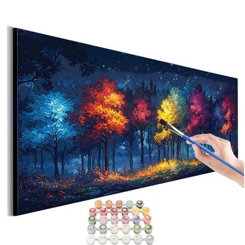 Malen Nach Zahlen Erwachsene Landschaft Malen Nach Zahlen Wald Malen Nach Zahlen ab 9 Jahre Mädchen ,Malen Nach Zahlen Kinder Groß DIY Paint by Numbers Bastelset Erwachsene Ohne Rahmen 50x100cm M-311 von SHUIYAZI