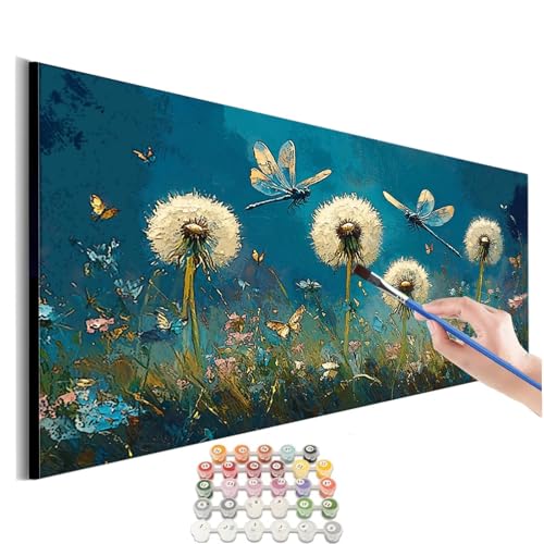 Malen Nach Zahlen Erwachsene Löwenzahn Malen Nach Zahlen Libelle Malen Nach Zahlen Kinder Handgemalt Ölgemälde Paint by Numbers mit Pinseln und Acrylfarben kreativ set für erwachsene 100x200cm M-504 von SHUIYAZI