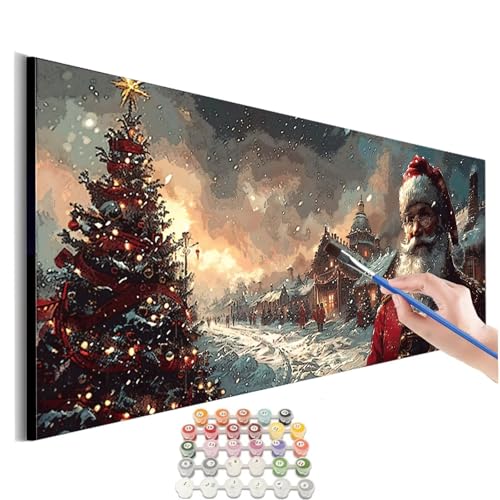 Malen Nach Zahlen Erwachsene Weihnachtsmann Malen Nach Zahlen Weihnachtsbaum Malen Nach Zahlen Kinder Handgemalt Ölgemälde Paint by Numbers Pinseln Acrylfarben kreativ set für erwachsene 100x200cm O-4 von SHUIYAZI