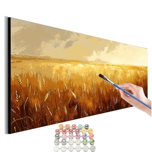 Malen Nach Zahlen Erwachsene Weizenähren Malen Nach Zahlen Ernte Malen Nach Zahlen Kinder Handgemalt Ölgemälde Paint by Numbers mit Pinseln und Acrylfarben kreativ set für erwachsene 70x140cm M-331 von SHUIYAZI