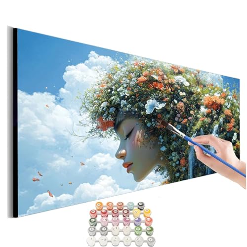 Malen Nach Zahlen Fee Malen Nach Zahlen Erwachsene kinder Blume Malen Nach Zahlen ab 10 Jahre Mädchen DIY Paint by Numbers Kreativ Heimdekoration Geschenke für Männer Frauen (Rahmenlos) 30x60cm M-539 von SHUIYAZI