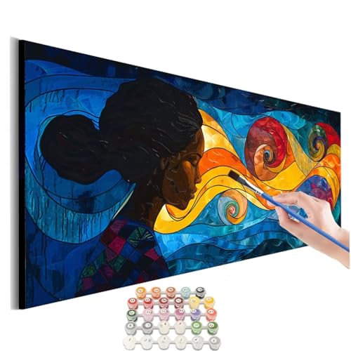 Malen Nach Zahlen Frau Malen Nach Zahlen Erwachsene kinder Abstrakt Malen Nach Zahlen ab 10 Jahre Mädchen DIY Paint by Numbers Heimdekoration Geschenke für Männer Frauen (Rahmenlos) 60x120cm M-409 von SHUIYAZI