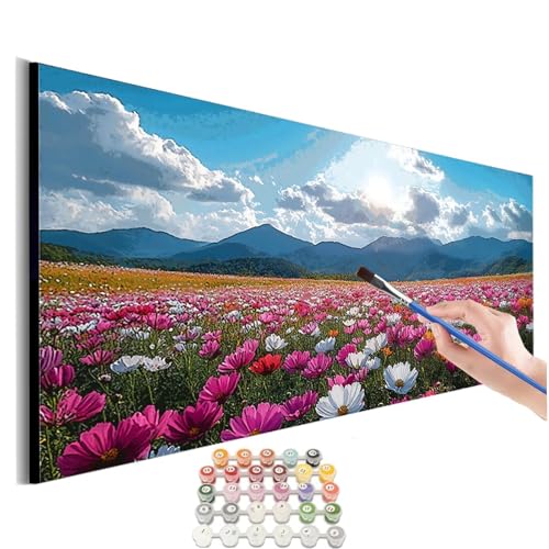 Malen Nach Zahlen Frühling Malen Nach Zahlen Erwachsene kinder Blume Malen Nach Zahlen ab 10 Jahre Mädchen DIY Paint by Numbers Heimdekoration Geschenke für Männer Frauen (Rahmenlos) 60x120cm M-345 von SHUIYAZI